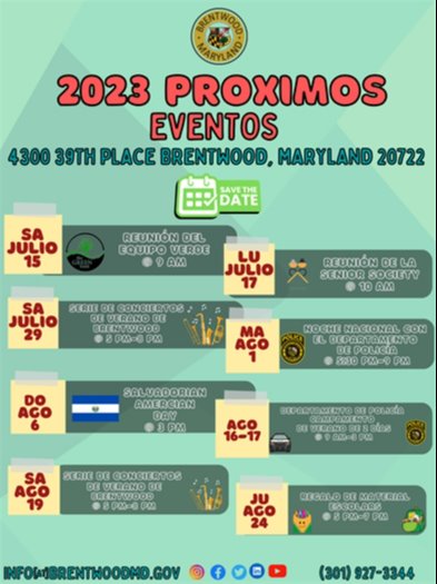 2023 Summer events esp