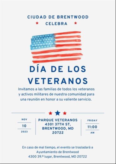 Veterans Day 2023 event esp